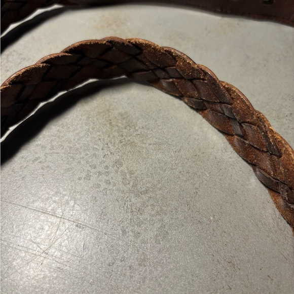 Coach Vtg Mocha Braided Leather‎ Belt Sz 42 Brass Buckle Classic Neutral main image 10